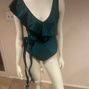 Teal Ruffle One-Piece Swimsuit